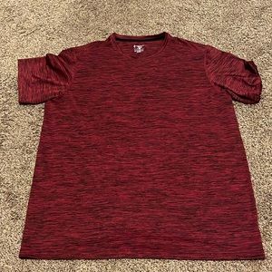 Red and black athletic tee